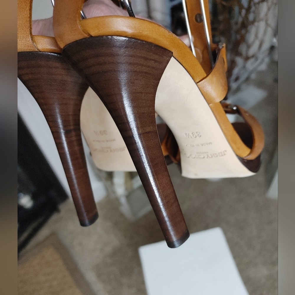 JIMMY CHOO "PRIZE" LEATHER GLADIATOR SANDAL, 39.5 - Picture 13 of 16